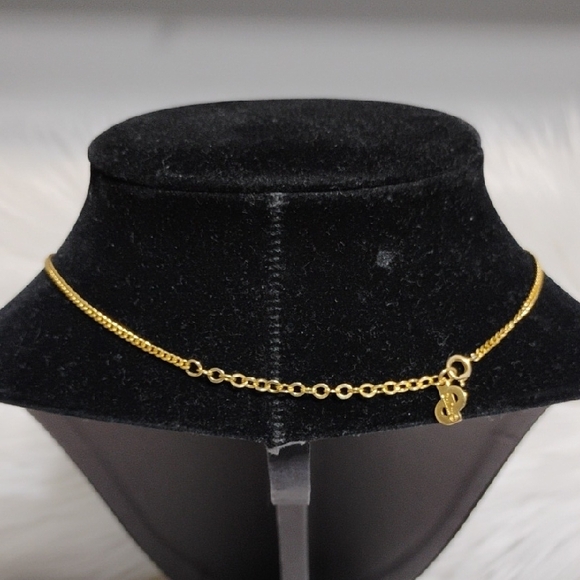 Authentic Dior CD Plated Gold W Crystal Details Pendant Necklace - Picture 12 of 15